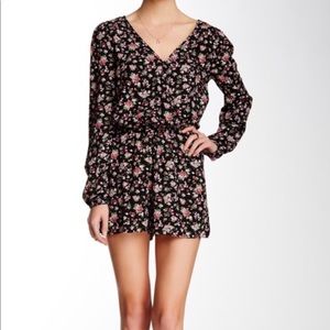 Chloe K Floral Long-sleeve Romper
